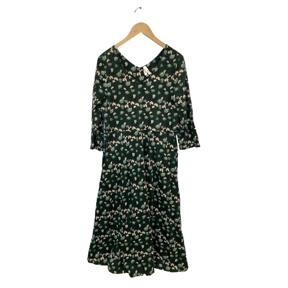 Pact Green Floral Dress